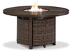 Paradise Trail Paradise Trail Fire Pit Table with 4 Nuvella Swivel Lounge Chairs - Furniture 4 Less (Jacksonville, NC)