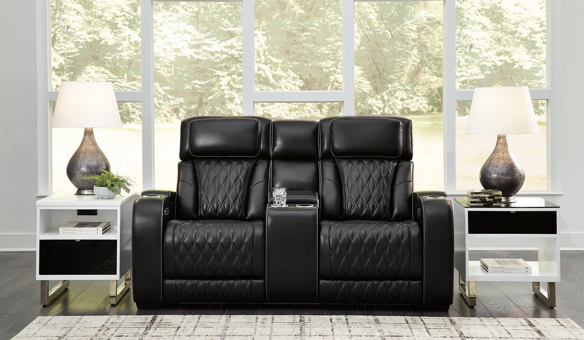 Boyington Power Reclining Loveseat with Console - Furniture 4 Less (Jacksonville, NC)