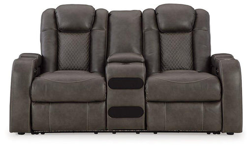 Fyne-Dyme Power Reclining Loveseat with Console - Furniture 4 Less (Jacksonville, NC)