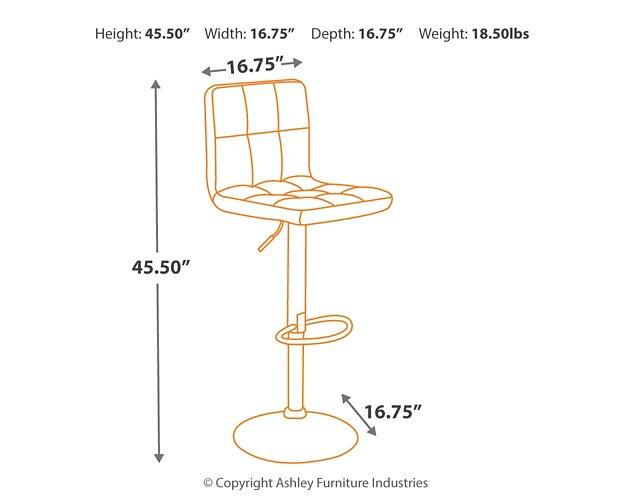 Bellatier Adjustable Height Bar Stool - Furniture 4 Less (Jacksonville, NC)