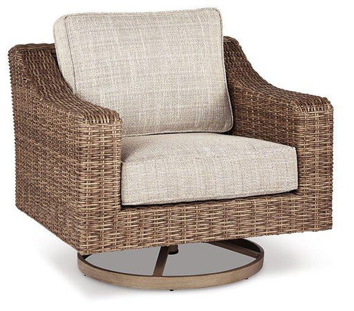 Beachcroft Outdoor Swivel Lounge with Cushion - Furniture 4 Less (Jacksonville, NC)