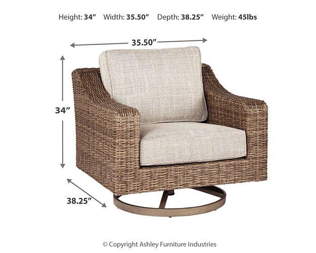 Beachcroft Outdoor Swivel Lounge with Cushion - Furniture 4 Less (Jacksonville, NC)