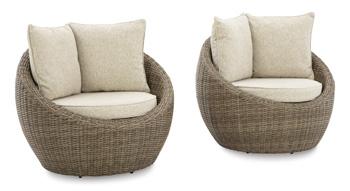 Danson Swivel Lounge with Cushion (Set of 2) - Furniture 4 Less (Jacksonville, NC)