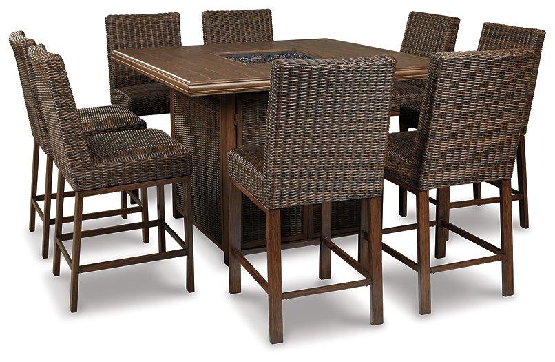 Paradise Trail Outdoor Counter Height Dining Table with 4 Barstools