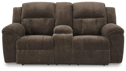 Frohn Reclining Loveseat with Console - Furniture 4 Less (Jacksonville, NC)