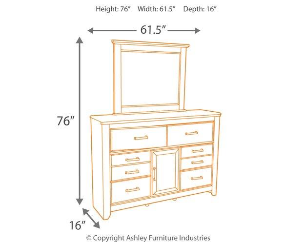 Juararo Dresser and Mirror - Furniture 4 Less (Jacksonville, NC)