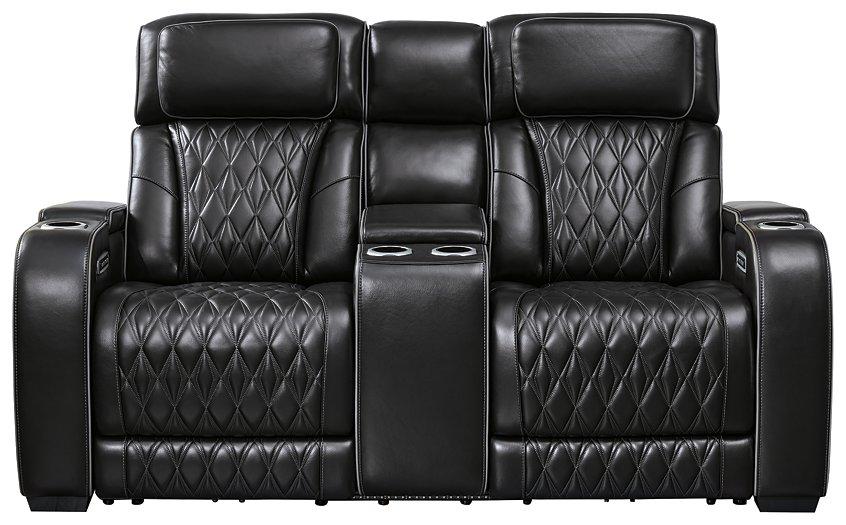 Boyington Power Reclining Loveseat with Console - Furniture 4 Less (Jacksonville, NC)