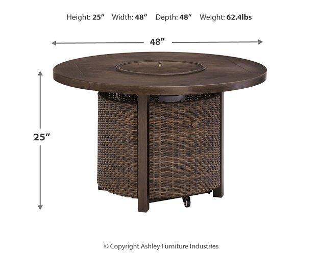 Paradise Trail Paradise Trail Fire Pit Table with 4 Nuvella Swivel Lounge Chairs - Furniture 4 Less (Jacksonville, NC)
