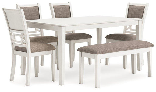 Erinberg Dining Table and 4 Chairs and Bench (Set of 6) - Furniture 4 Less (Jacksonville, NC)