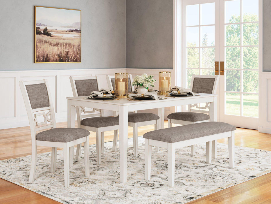 Erinberg Dining Table and 4 Chairs and Bench (Set of 6) - Furniture 4 Less (Jacksonville, NC)