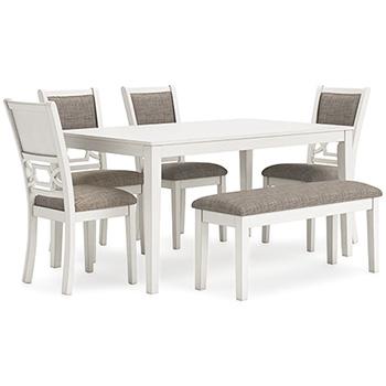 Erinberg Dining Table and 4 Chairs and Bench (Set of 6) - Furniture 4 Less (Jacksonville, NC)