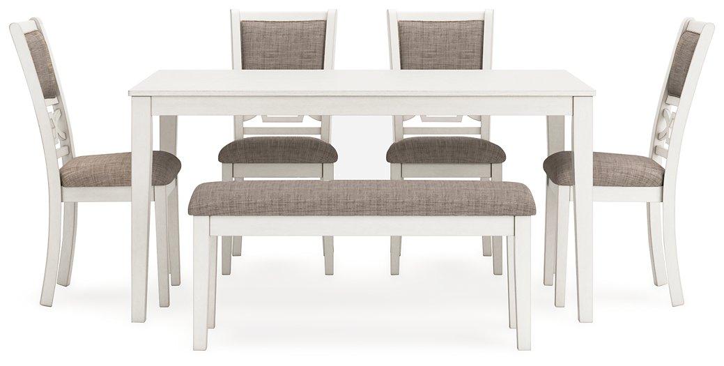 Erinberg Dining Table and 4 Chairs and Bench (Set of 6) - Furniture 4 Less (Jacksonville, NC)