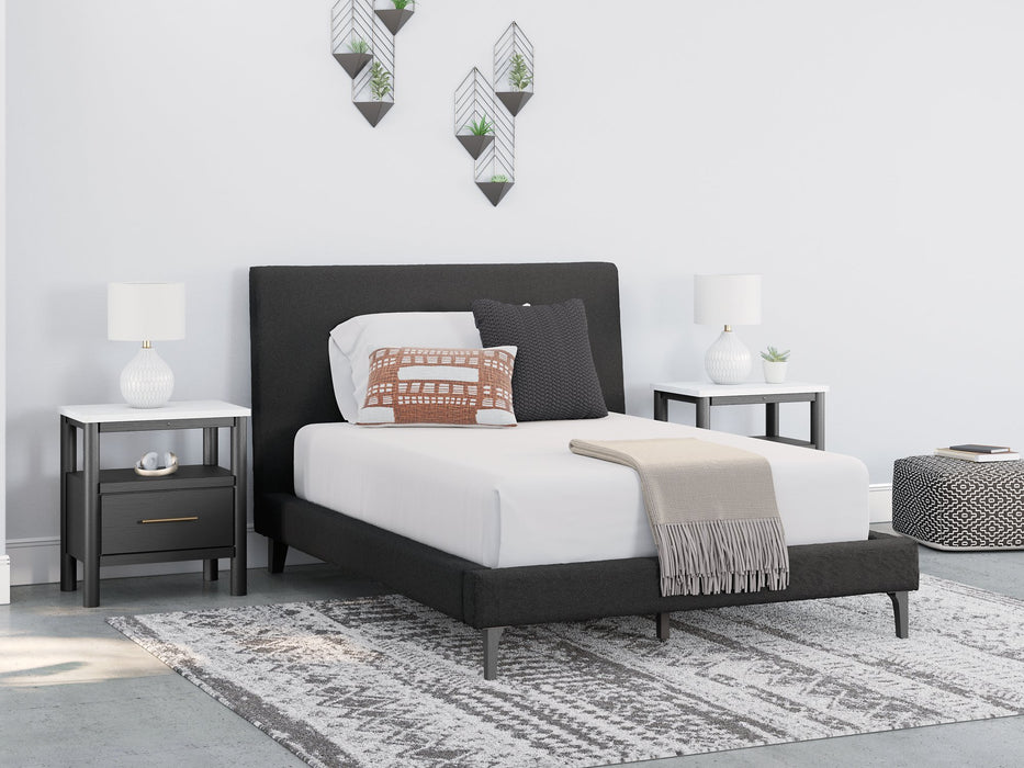 Cadmori Upholstered Bed with Roll Slats - Furniture 4 Less (Jacksonville, NC)