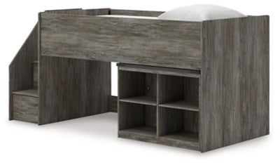 Frandern Loft Bed with Bookcase Storage - Furniture 4 Less (Jacksonville, NC)
