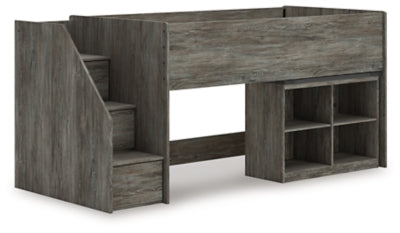 Frandern Loft Bed with Bookcase Storage - Furniture 4 Less (Jacksonville, NC)