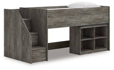 Frandern Loft Bed with Bookcase Storage - Furniture 4 Less (Jacksonville, NC)