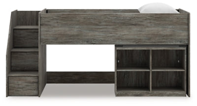 Frandern Loft Bed with Bookcase Storage - Furniture 4 Less (Jacksonville, NC)