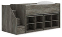 Frandern Loft Bed with Bookcase Storage - Furniture 4 Less (Jacksonville, NC)