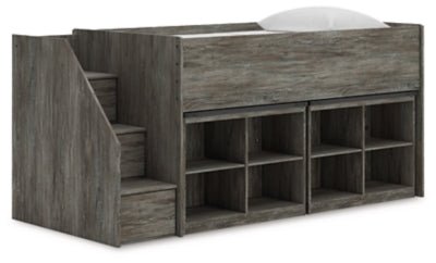 Frandern Loft Bed with Bookcase Storage - Furniture 4 Less (Jacksonville, NC)