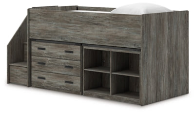 Frandern Loft Bed with Bookcase and Drawer Storage - Furniture 4 Less (Jacksonville, NC)
