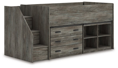 Frandern Loft Bed with Bookcase and Drawer Storage - Furniture 4 Less (Jacksonville, NC)