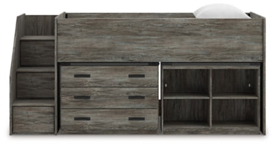 Frandern Loft Bed with Bookcase and Drawer Storage - Furniture 4 Less (Jacksonville, NC)