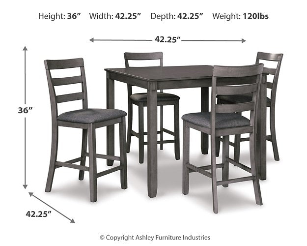 Bridson Counter Height Dining Table and Bar Stools (Set of 5) - Furniture 4 Less (Jacksonville, NC)