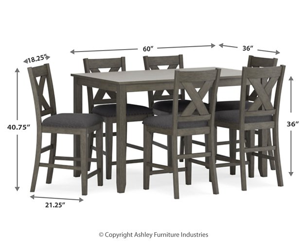 Caitbrook Counter Height Dining Table and Bar Stools (Set of 7) - Furniture 4 Less (Jacksonville, NC)