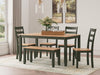 Gesthaven Dining Table with 4 Chairs and Bench (Set of 6) - Furniture 4 Less (Jacksonville, NC)