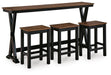 Wildenauer Counter Height Dining Table and 3 Barstools Set - Furniture 4 Less (Jacksonville, NC)