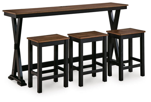 Wildenauer Counter Height Dining Table and 3 Barstools Set - Furniture 4 Less (Jacksonville, NC)