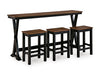 Wildenauer Counter Height Dining Table and 3 Barstools Set - Furniture 4 Less (Jacksonville, NC)