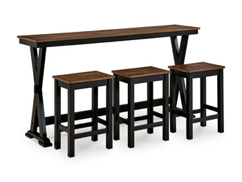 Wildenauer Counter Height Dining Table and 3 Barstools Set - Furniture 4 Less (Jacksonville, NC)