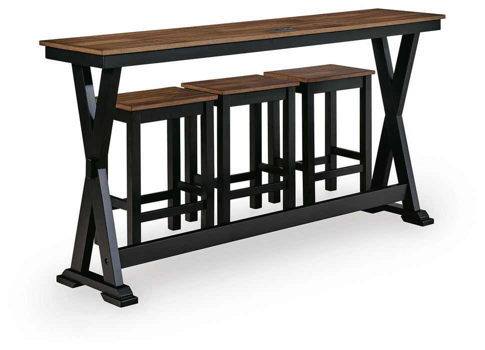 Wildenauer Counter Height Dining Table and 3 Barstools Set - Furniture 4 Less (Jacksonville, NC)