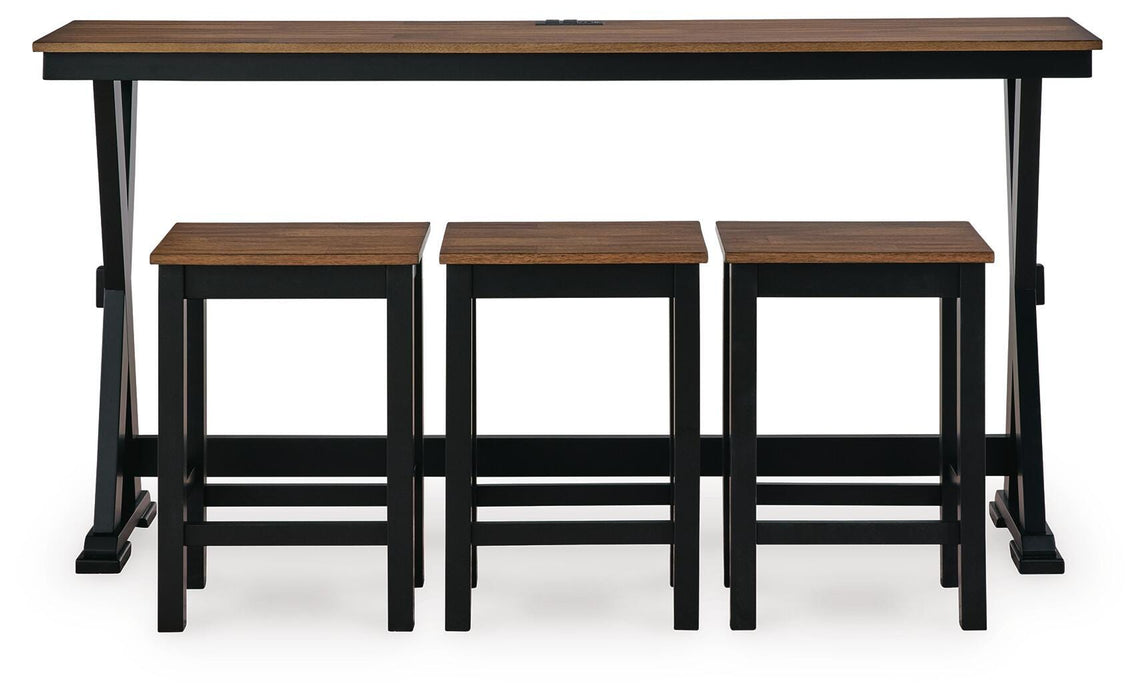 Wildenauer Counter Height Dining Table and 3 Barstools Set - Furniture 4 Less (Jacksonville, NC)