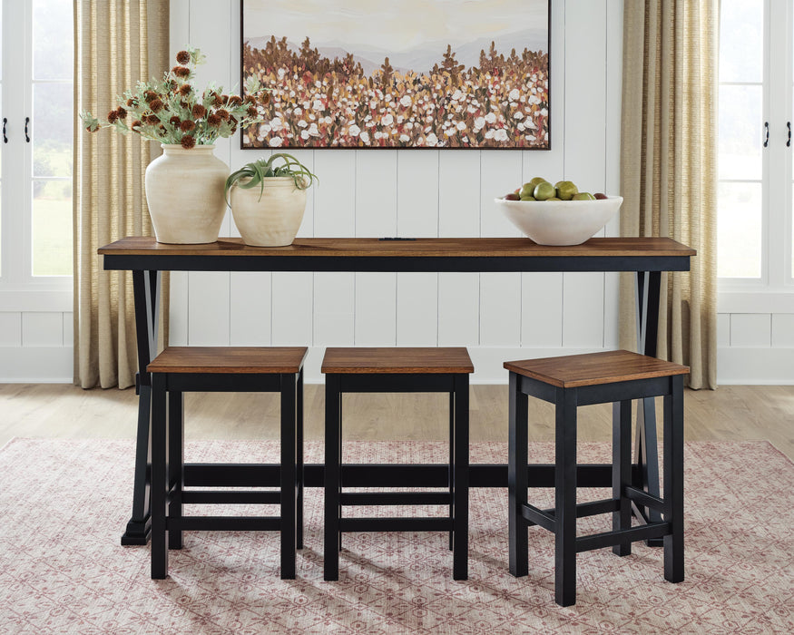 Wildenauer Counter Height Dining Table and 3 Barstools Set - Furniture 4 Less (Jacksonville, NC)
