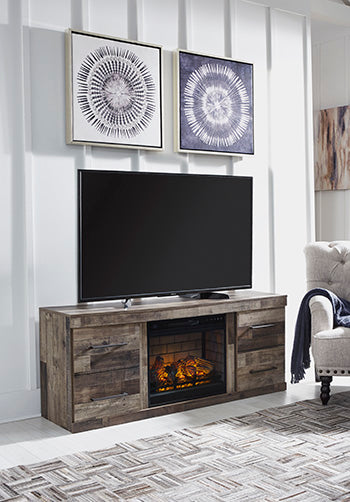 Derekson TV Stand with Electric Fireplace - Furniture 4 Less (Jacksonville, NC)