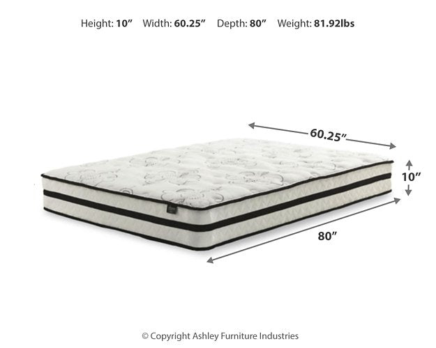 Chime 10 Inch Hybrid 10 Inch Mattress and Pillow - Furniture 4 Less (Jacksonville, NC)