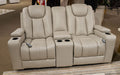 Elevate Edges Glider Reclining Loveseat with Console - Furniture 4 Less (Jacksonville, NC)