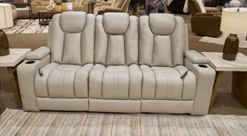 Elevate Edges Reclining Sofa with Drop Down Table - Furniture 4 Less (Jacksonville, NC)
