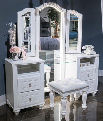 Kozlani Vanity with Mirror - Furniture 4 Less (Jacksonville, NC)
