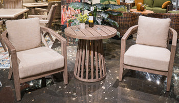 Joy Lagoon Outdoor Chairs with Cushions/Table (Set of 3) - Furniture 4 Less (Jacksonville, NC)