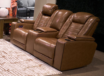Gruaro Power Reclining Loveseat with Console - Furniture 4 Less (Jacksonville, NC)