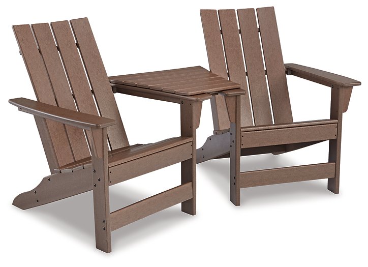 Emmeline 2 Adirondack Chairs with Tete-A-Tete Table Connector - Furniture 4 Less (Jacksonville, NC)