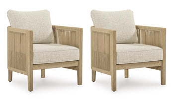 Spooners Cove Outdoor Lounge Chair with Cushion (Set of 2) - Furniture 4 Less (Jacksonville, NC)