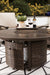 Paradise Trail Paradise Trail Fire Pit Table with 4 Nuvella Swivel Lounge Chairs - Furniture 4 Less (Jacksonville, NC)