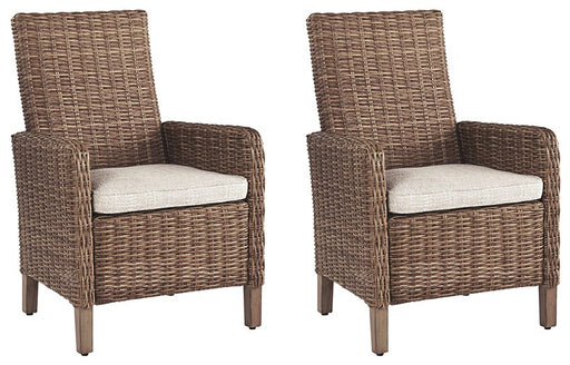 Beachcroft Outdoor Arm Chair with Cushion (Set of 2) - Furniture 4 Less (Jacksonville, NC)