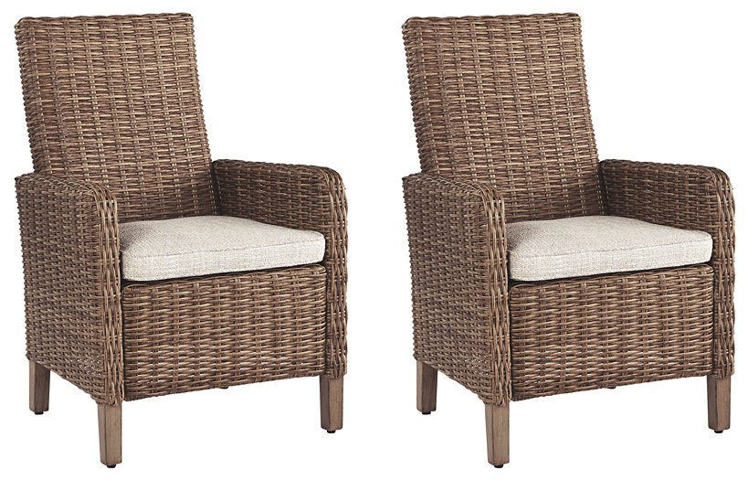 Beachcroft Outdoor Arm Chair with Cushion (Set of 2) - Furniture 4 Less (Jacksonville, NC)