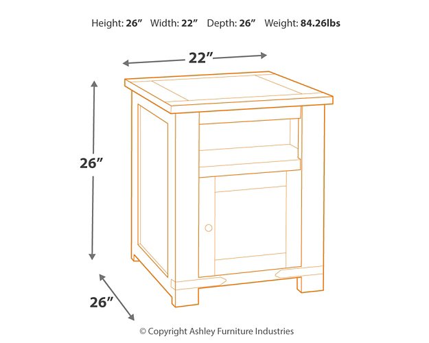 Budmore End Table with USB Ports & Outlets - Furniture 4 Less (Jacksonville, NC)