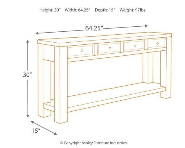 Gavelston Sofa/Console Table - Furniture 4 Less (Jacksonville, NC)